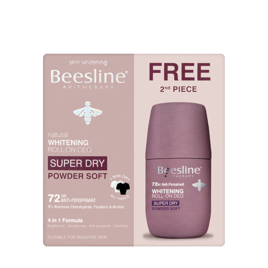 Beesline 72 Hours Whitening Roll On Deo Super Dry Powder Soft 50 Ml 1+1 Offer Pack