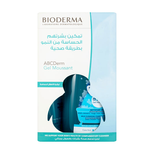 Bioderma ABCDerm Moussant Mild Foaming Cleanser 1 Liter+200 Ml Offer Pack