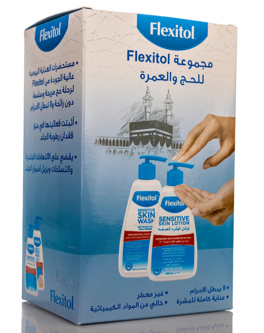 Flexitol Hajj and Umrah Care Set (Sensitive Skin Set) Sensitive Skin Wash + Lotion