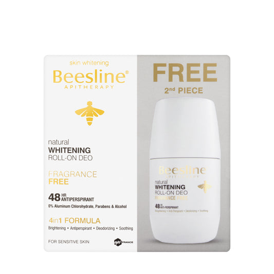 Beesline 48 Hours Whitening Roll On Deo Fragrance Free 50 Ml 1+1 Offer Pack