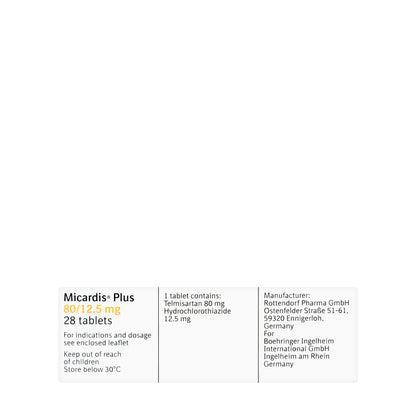 Micardis Plus 40/12.5Mg 28 Tablets