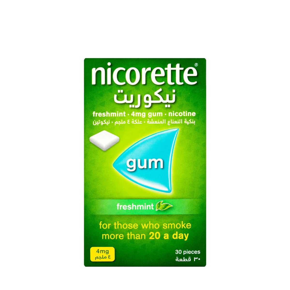Nicorette Gum 4Mg Fresh Mint 30 Pieces