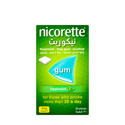 Nicorette Gum 4Mg Fresh Mint 30 Pieces
