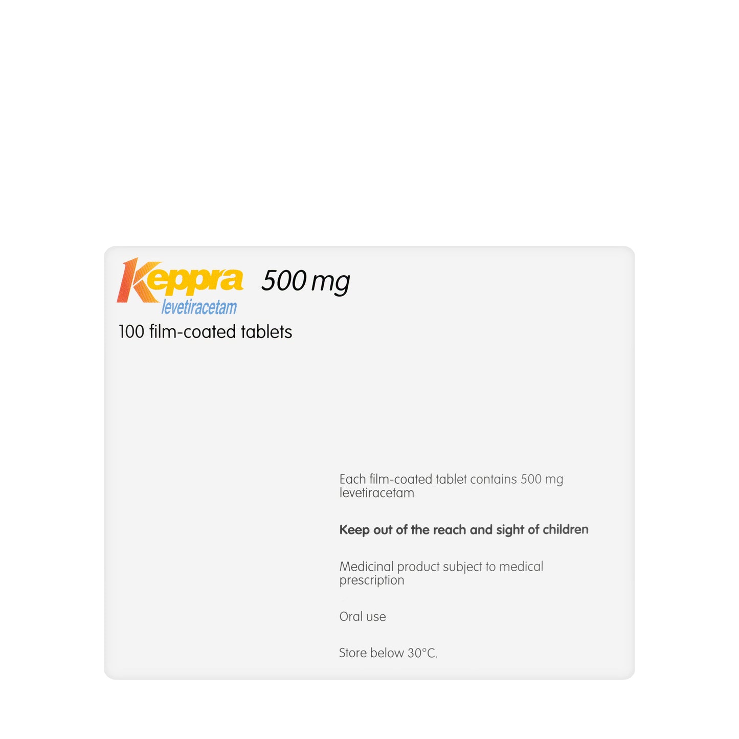 Keppra 500Mg 100 Tablets