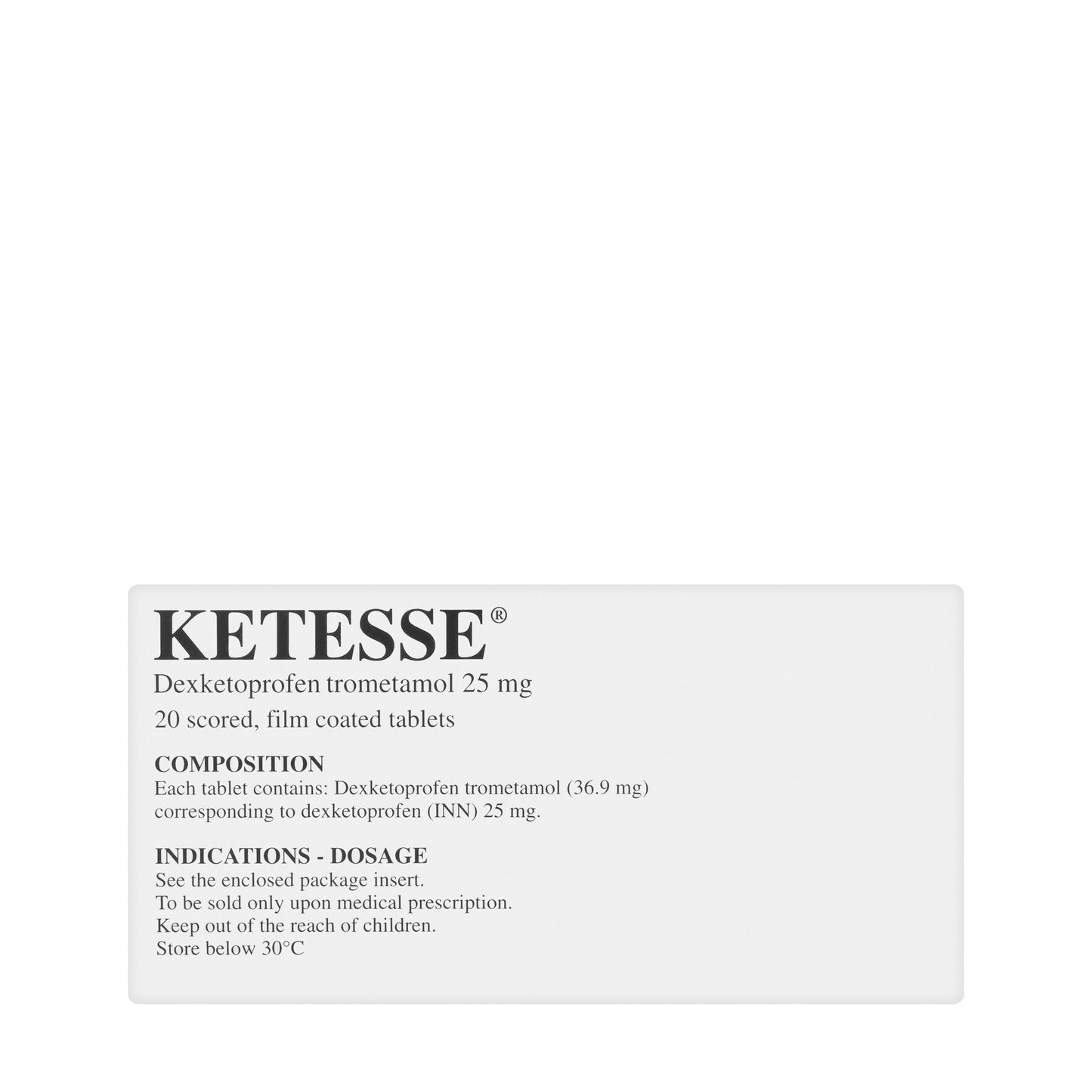Ketesse 25Mg 20 Tablets
