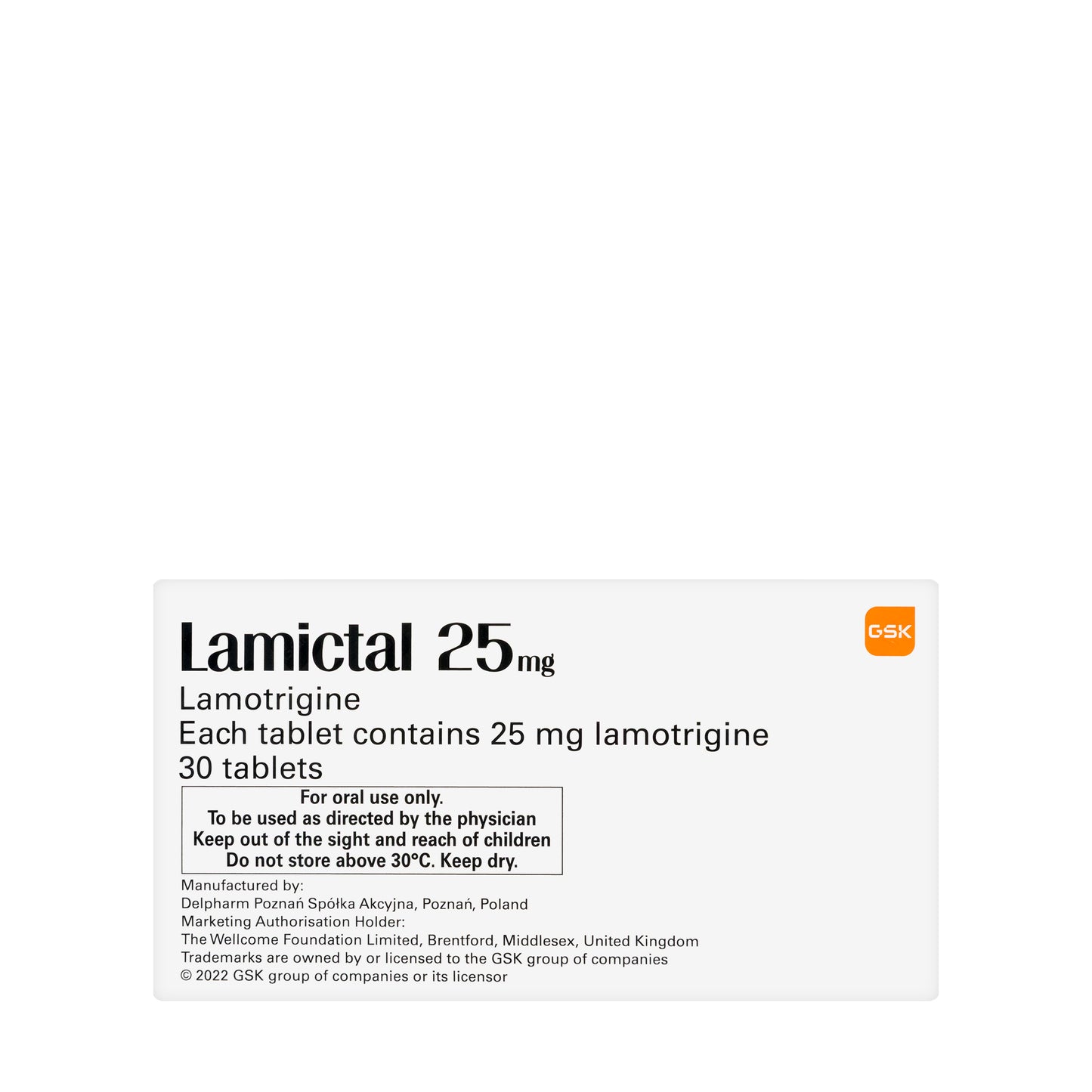 Lamictal 25Mg 30 Tablets