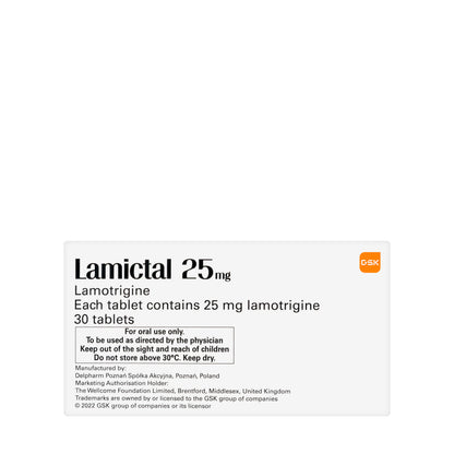 Lamictal 25Mg 30 Tablets
