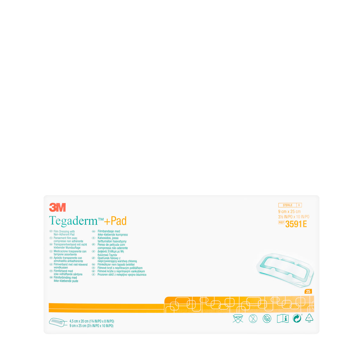 3M Tegaderm + Pad 9X25 Cm 25 Pieces
