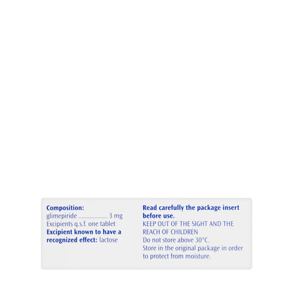 Amaryl 3Mg 30 Tablets
