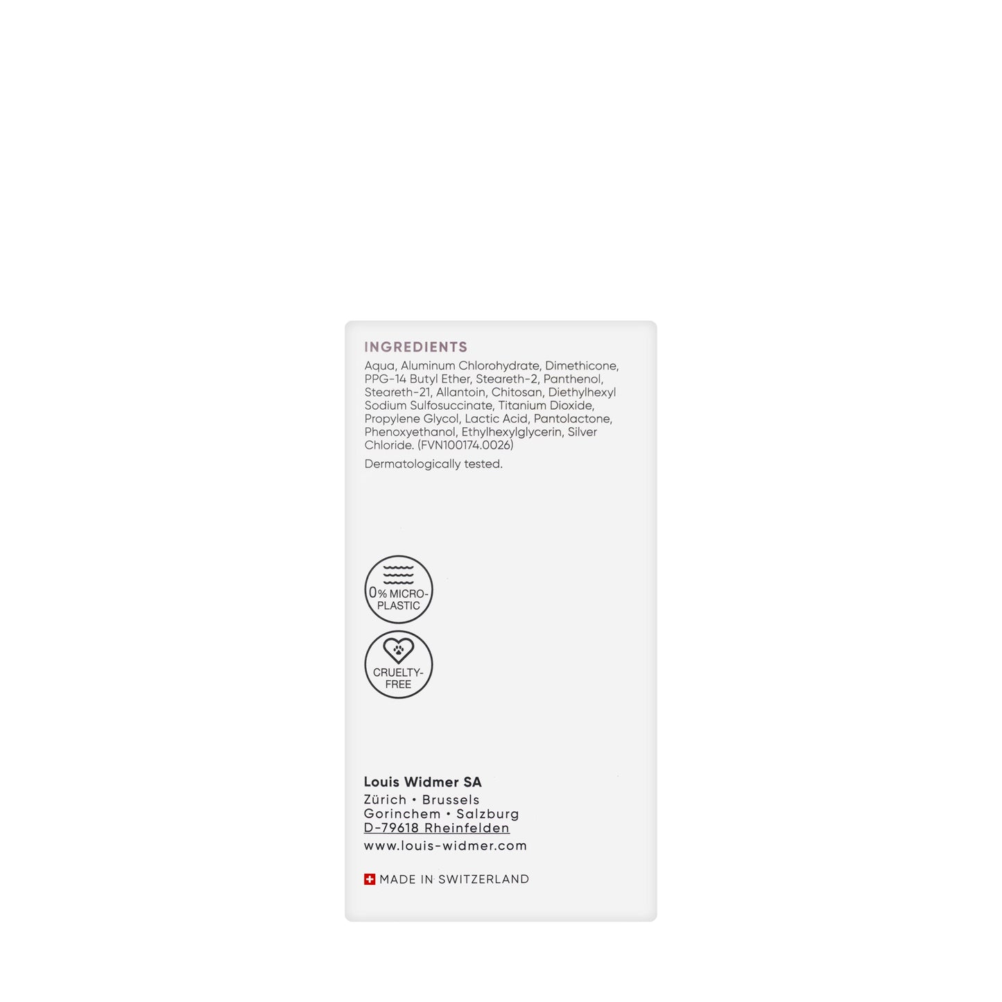 Louis Widmer Deoderant Roll On 50 Ml