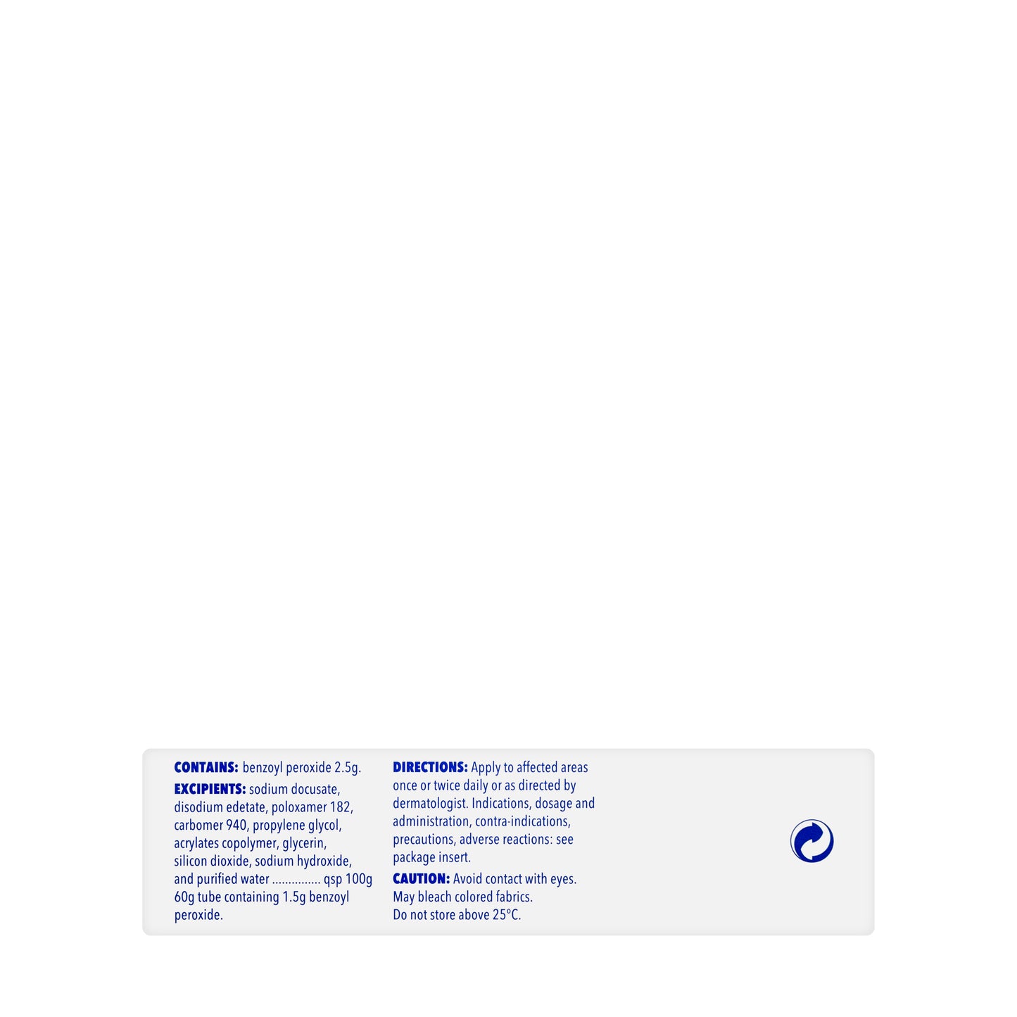 Benzac Ac Gel 2.5% 60Gm