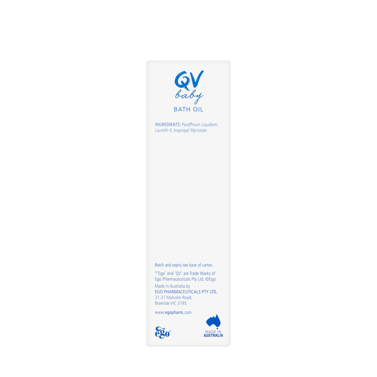 QV Baby Bath Oil 250 ml