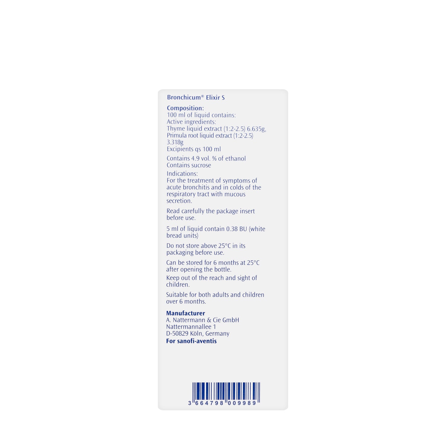Bronchicum Elixir S 100Ml