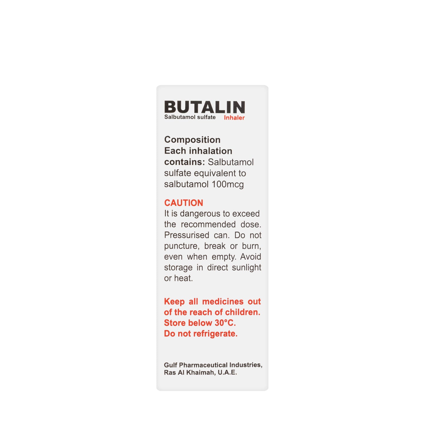 Butalin Inhaler 100Mcg/Dose 200 Metered Dose 1 Pieces