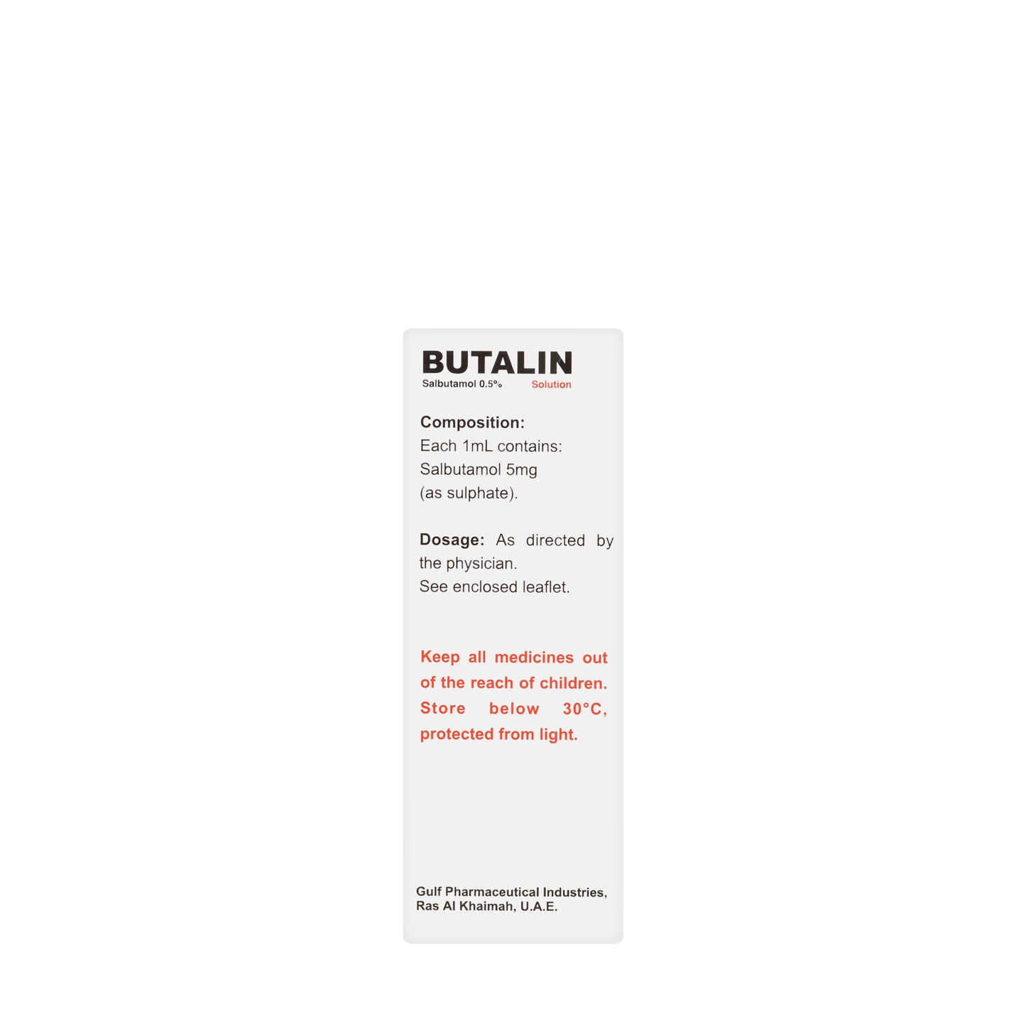 Butalin 0.5% Solution Nebulizer 20Ml
