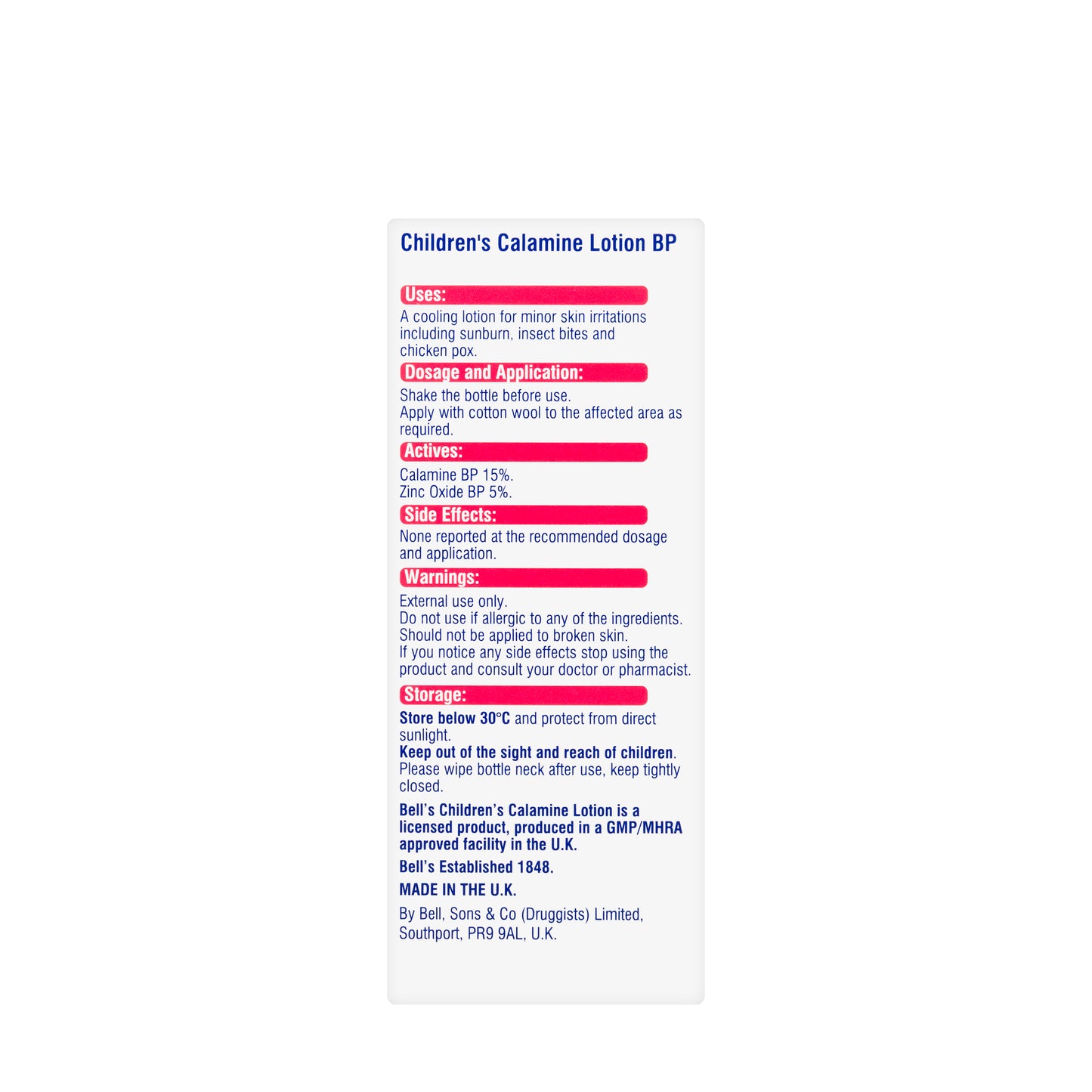 Bells Calamine Lotion [Children] 100Ml