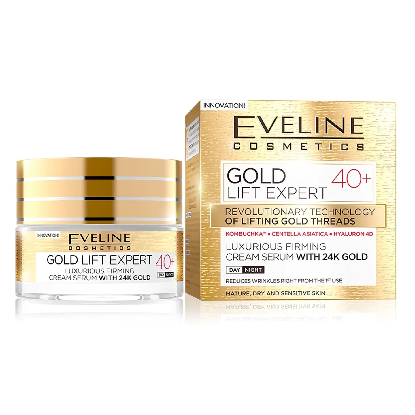 Eveline Gold Lift Expert 40+ Cream-Serum with 24K Gold Day and Night 50 Ml