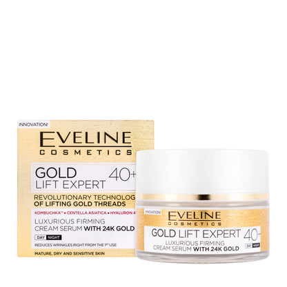 Eveline Gold Lift Expert 40+ Cream-Serum with 24K Gold Day and Night 50 Ml