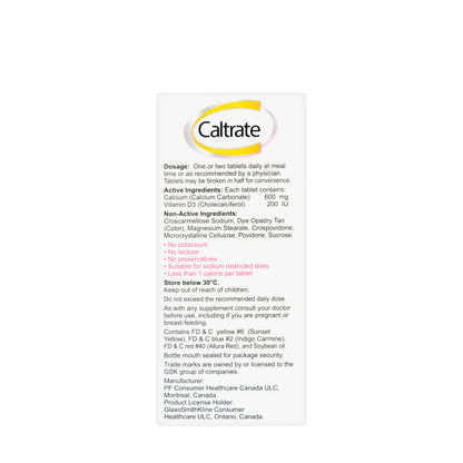 Caltrate 600 + Vitamin D 60 Tablet