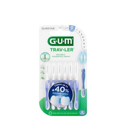Gum TravLer 0.6 mm 6 Intradental Brushes 1312 [Blue]