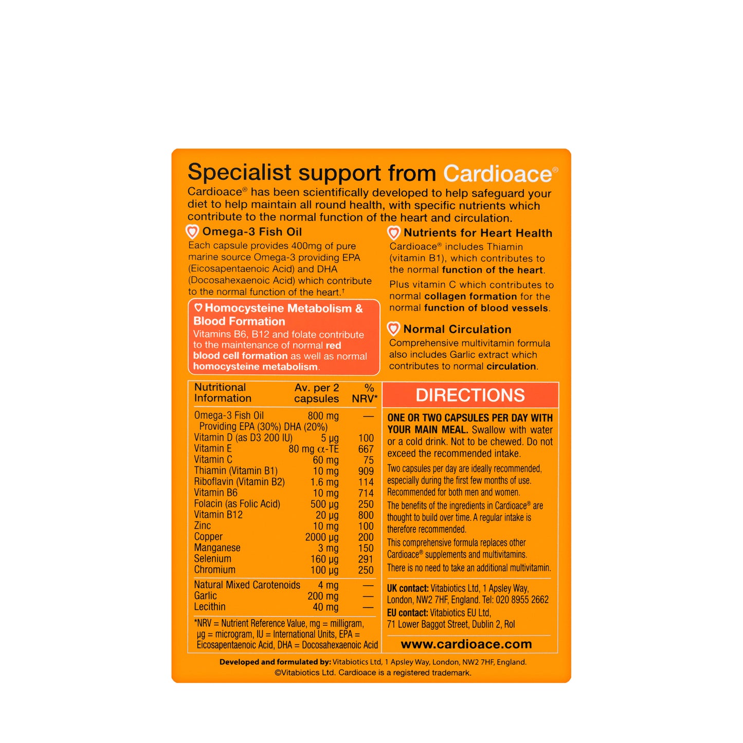 Vitabiotics Cardioace 30 Capsules
