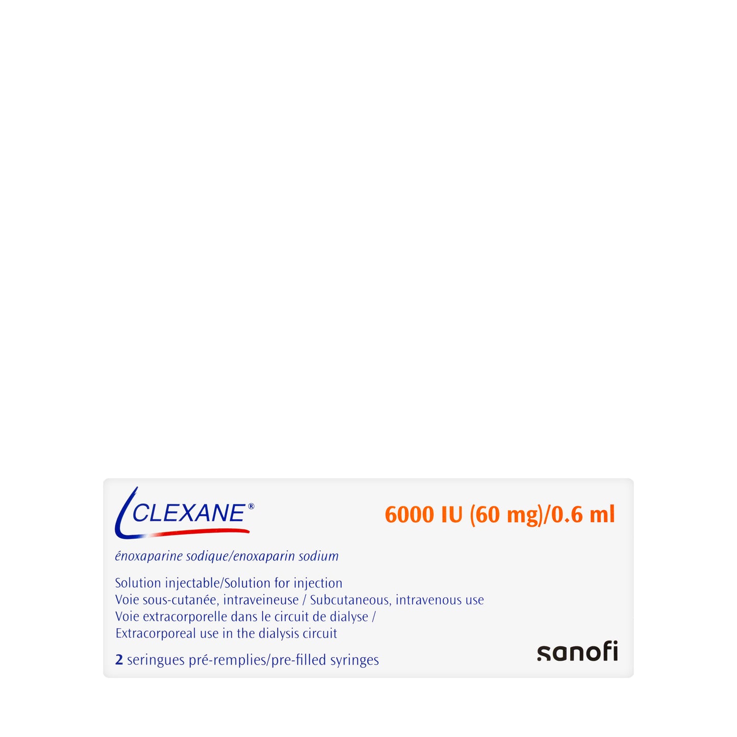 Clexane 60Mg/0.6Ml 2 Syringes