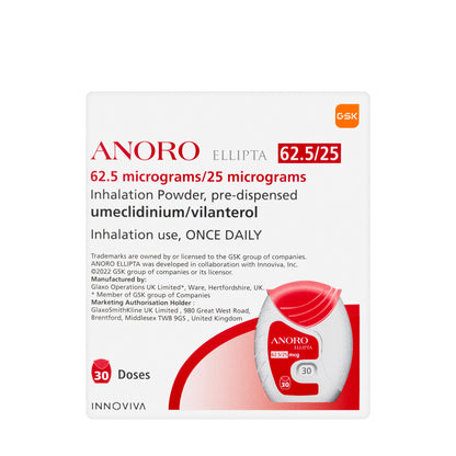 Anoro Ellipta 62.5/25Mcg Inhalation 30 Doses