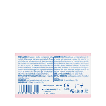 Saginil 10 Vaginal Ovules