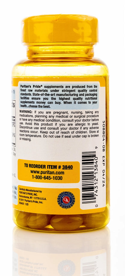 Puritan's Pride Vitamin E 400IU +Selenium 50mcg 100 Softgels