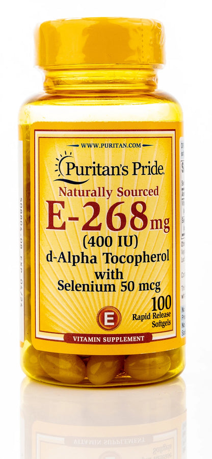 Puritan's Pride Vitamin E 400IU +Selenium 50mcg 100 Softgels