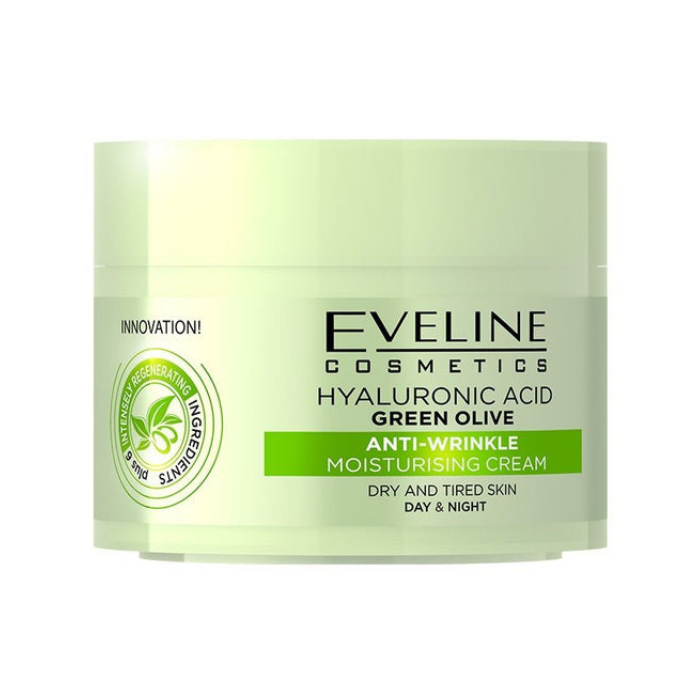 Eveline Hyaluronic Acid + Green Olive Anti-Wrinkle Moisturising Cream 50 Ml