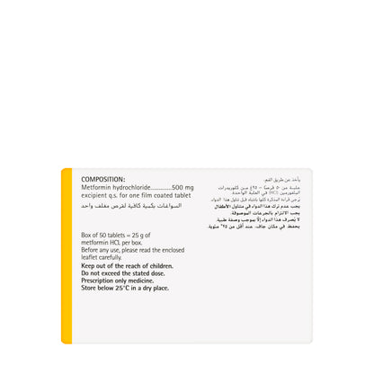 Glucophage 500Mg 50 Tablets