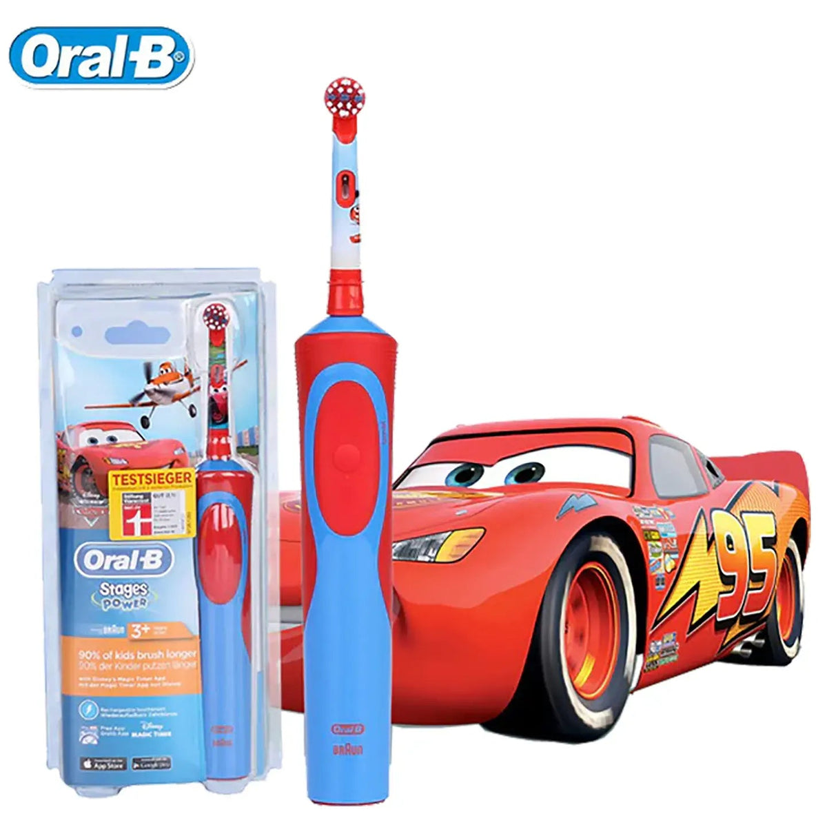 Oral-B Braun Stages Power 3+Years Rechargeable Toothbrush-Lightning McQueen [D12-513]
