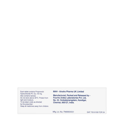 Inderal 40Mg 50 Tablets