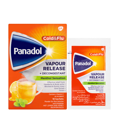 Panadol Cold & Flu Vapour+Decongestant 10 Sachets
