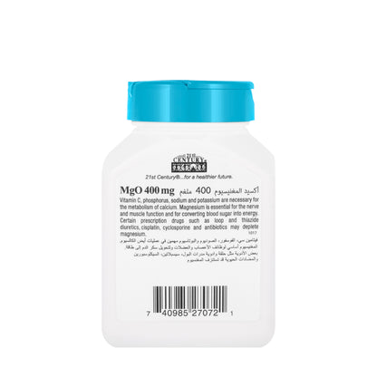21 Century Magnesium [mgo] 400 mg 90 Tablet