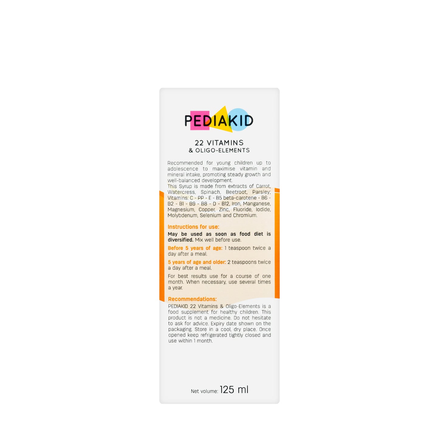 Pediakid 22 Vitamins & Oligo-Elements Syrup 125 ml