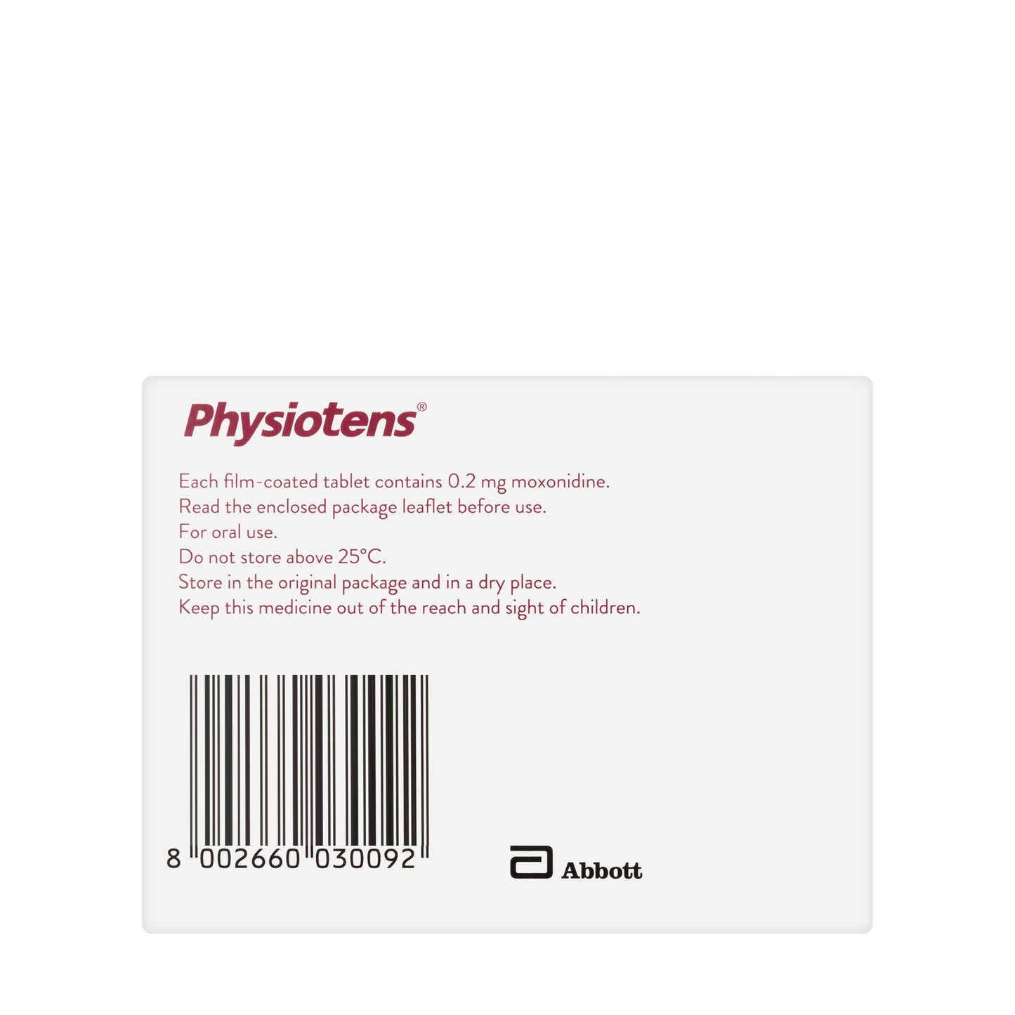 Physiotens 0.2Mg 28 Tablets