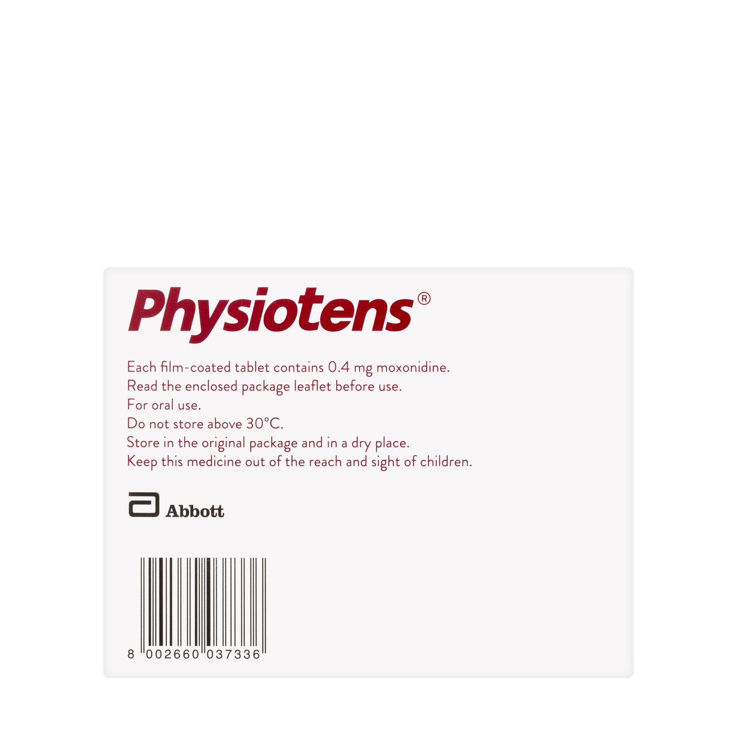 Physiotens 0.4Mg 28 Tablets