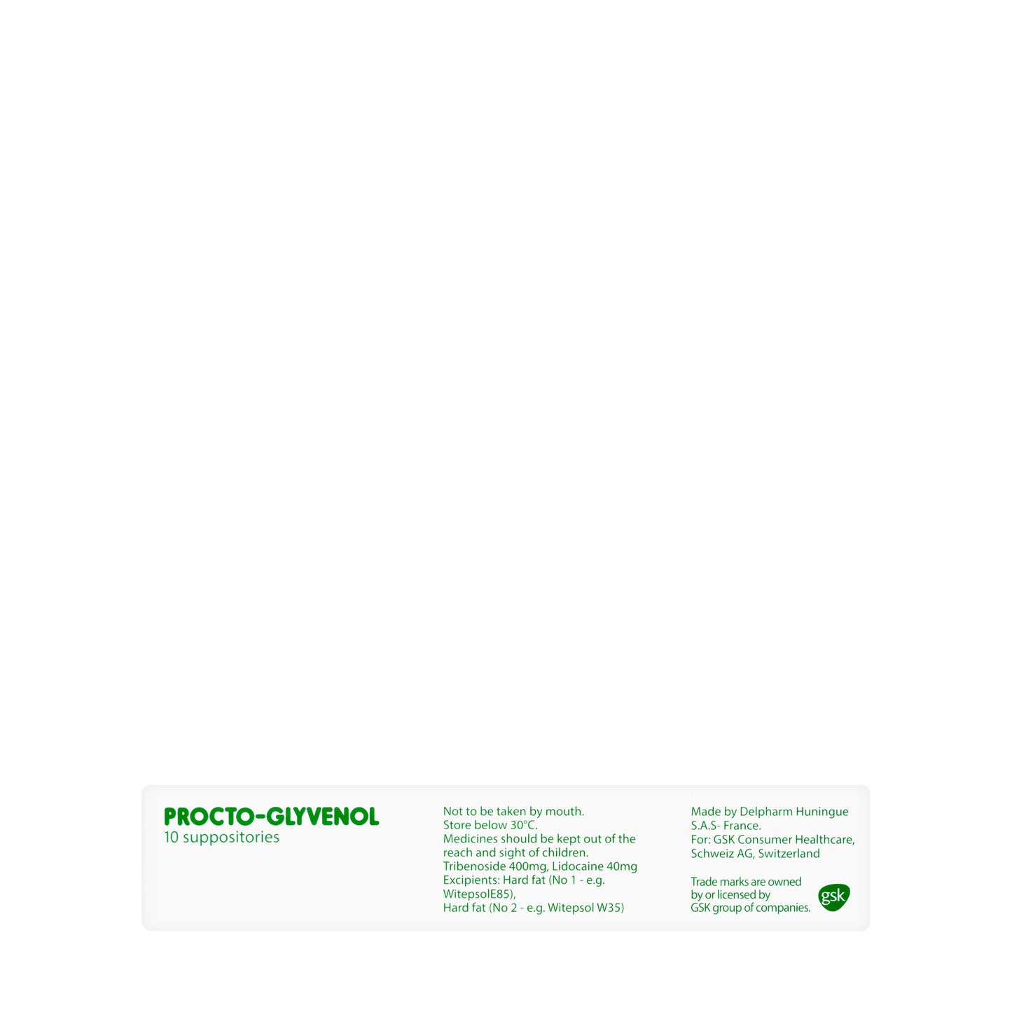 Procto Glyvenol 10 Suppository