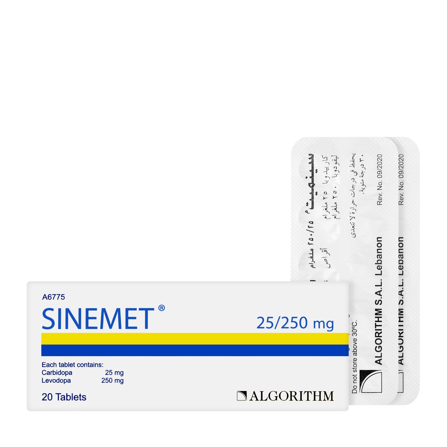 Sinemet 25/250Mg 20 Tablets