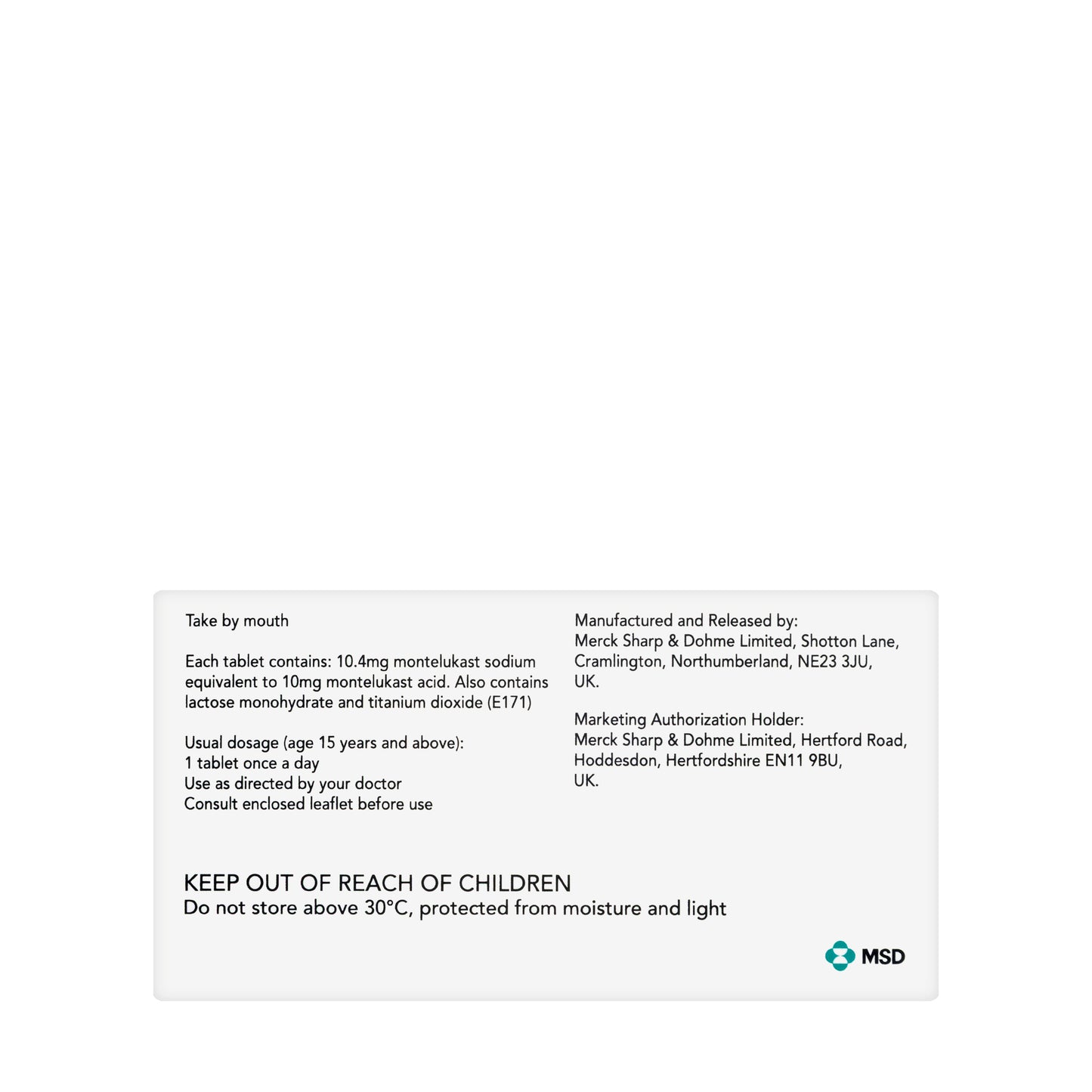 Singulair 10Mg 28 Tablets