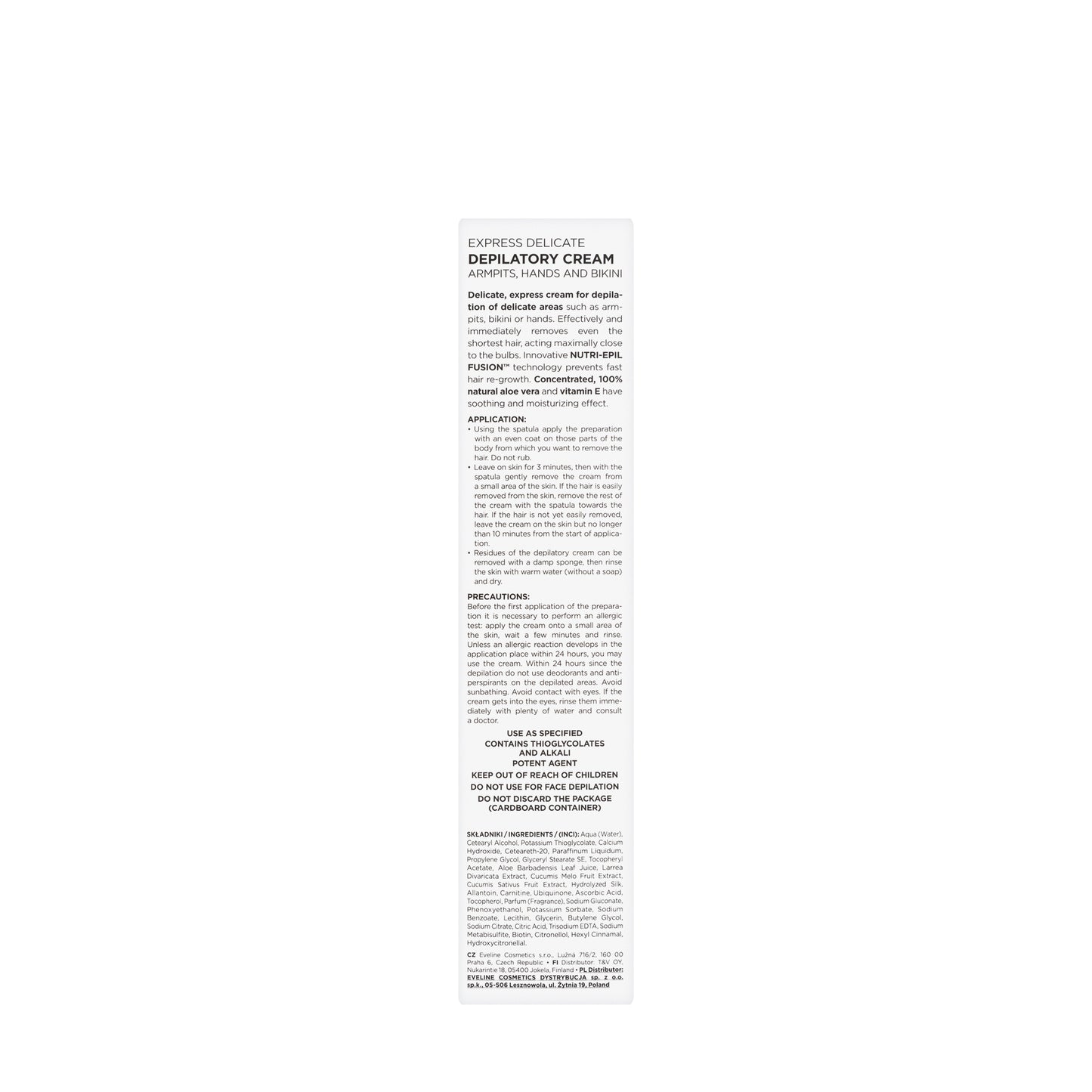 Eveline Express Depilatory Delicate Hair Removal Creme (Sensitive Areas) 125 ml