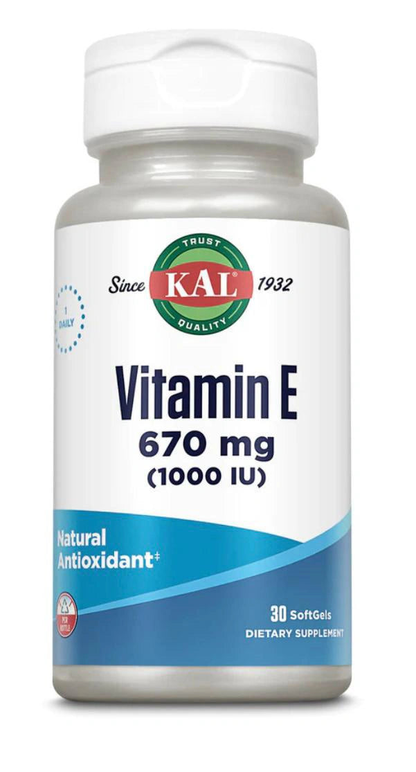 Kal Vitamin E 670 mg (1000IU) 30 Capsule