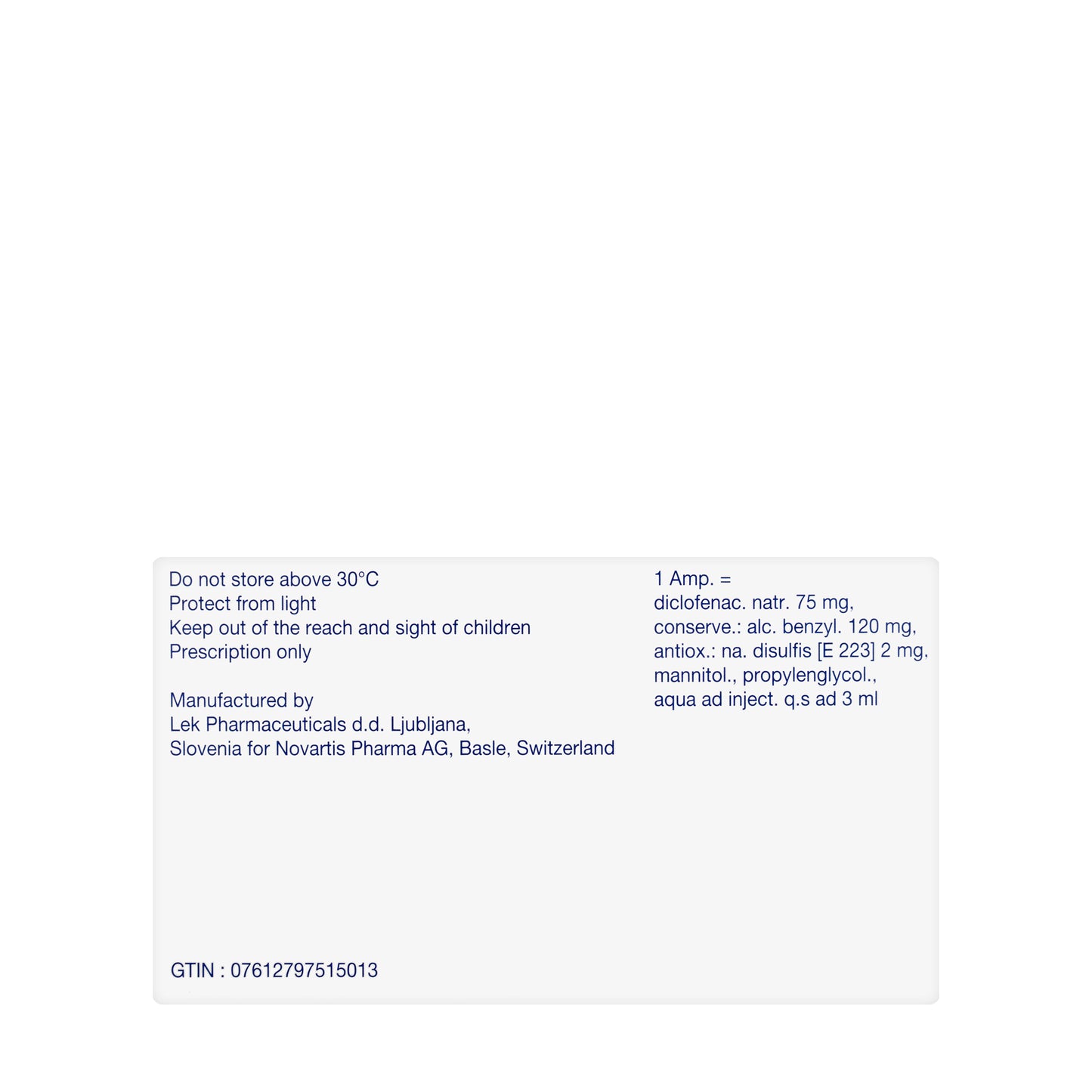 Voltaren 75Mg 5 Ampoules