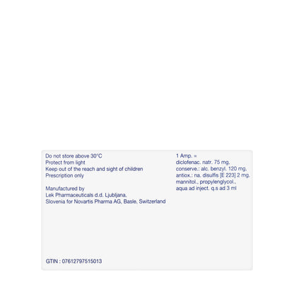 Voltaren 75Mg 5 Ampoules
