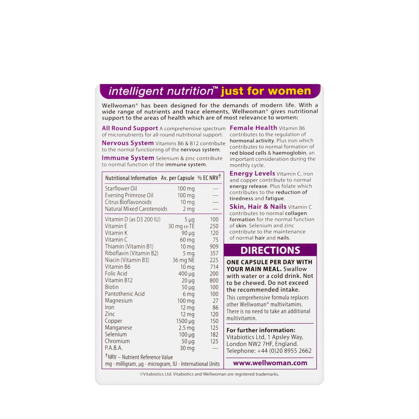 Vitabiotics Wellwoman Original 30 Capsules