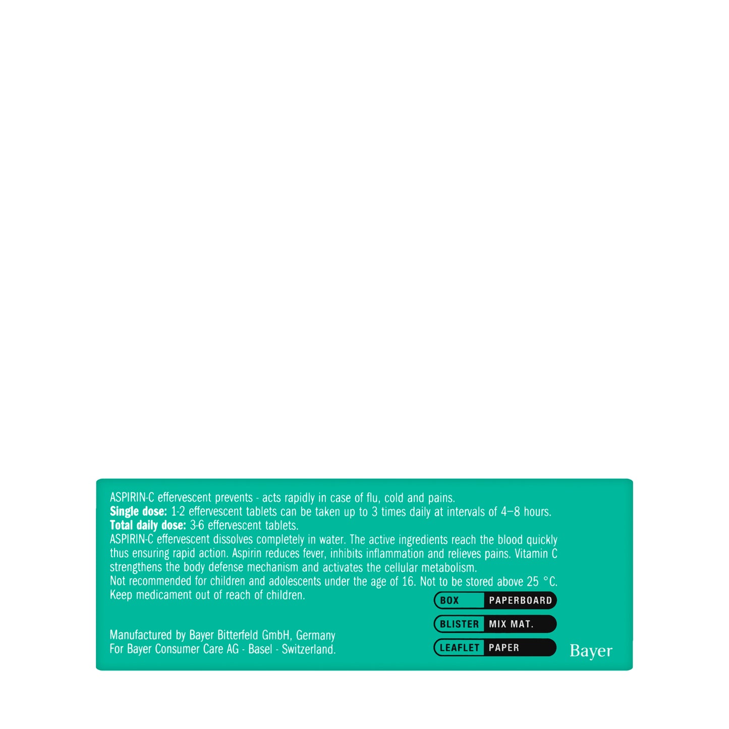 Aspirin C Effervescent 10 Tablets