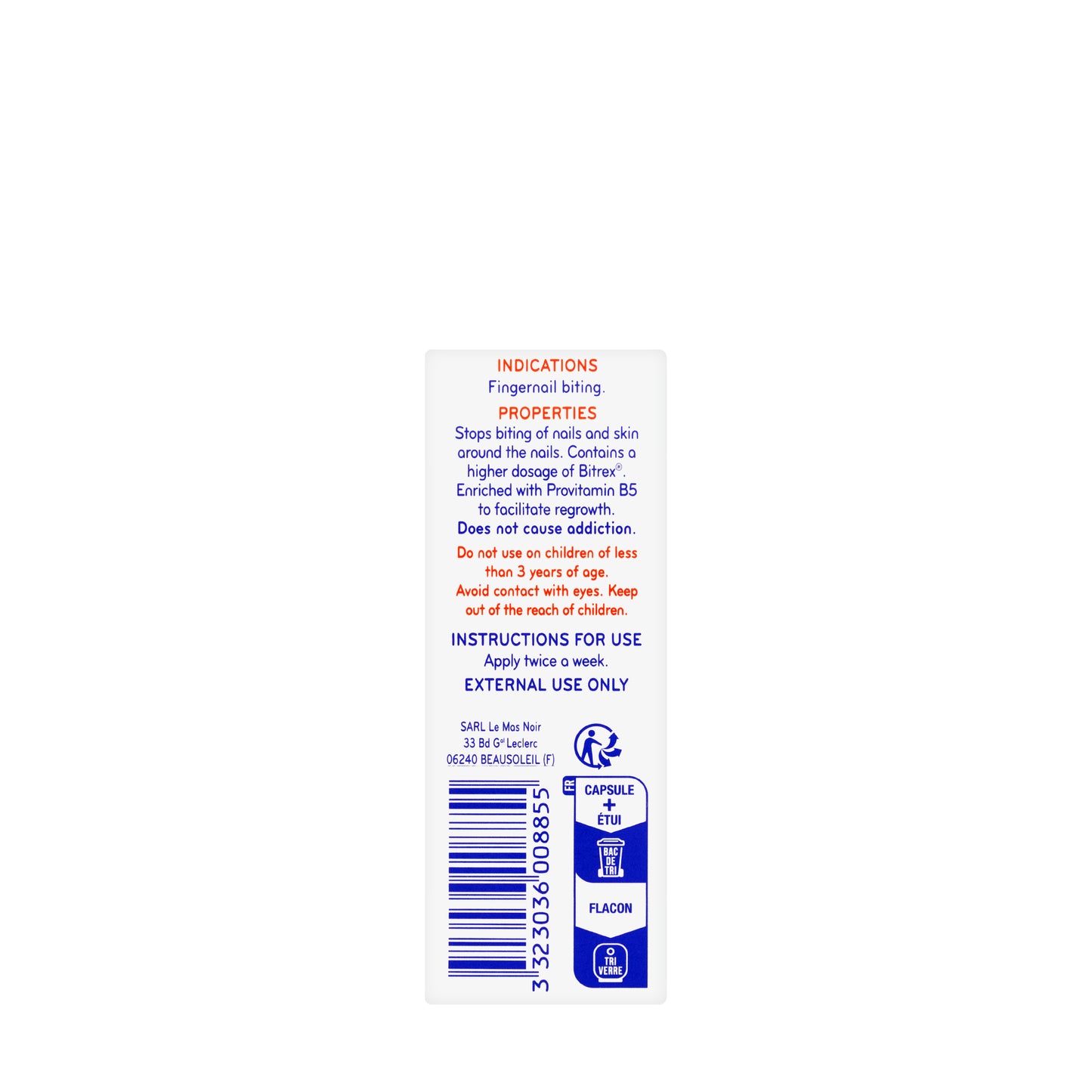 Ecrinal Nail Bitter Polish Stop for Nail Biting 10 Ml