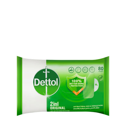 Dettol Anti-Bacterial Wipes 80 Pieces